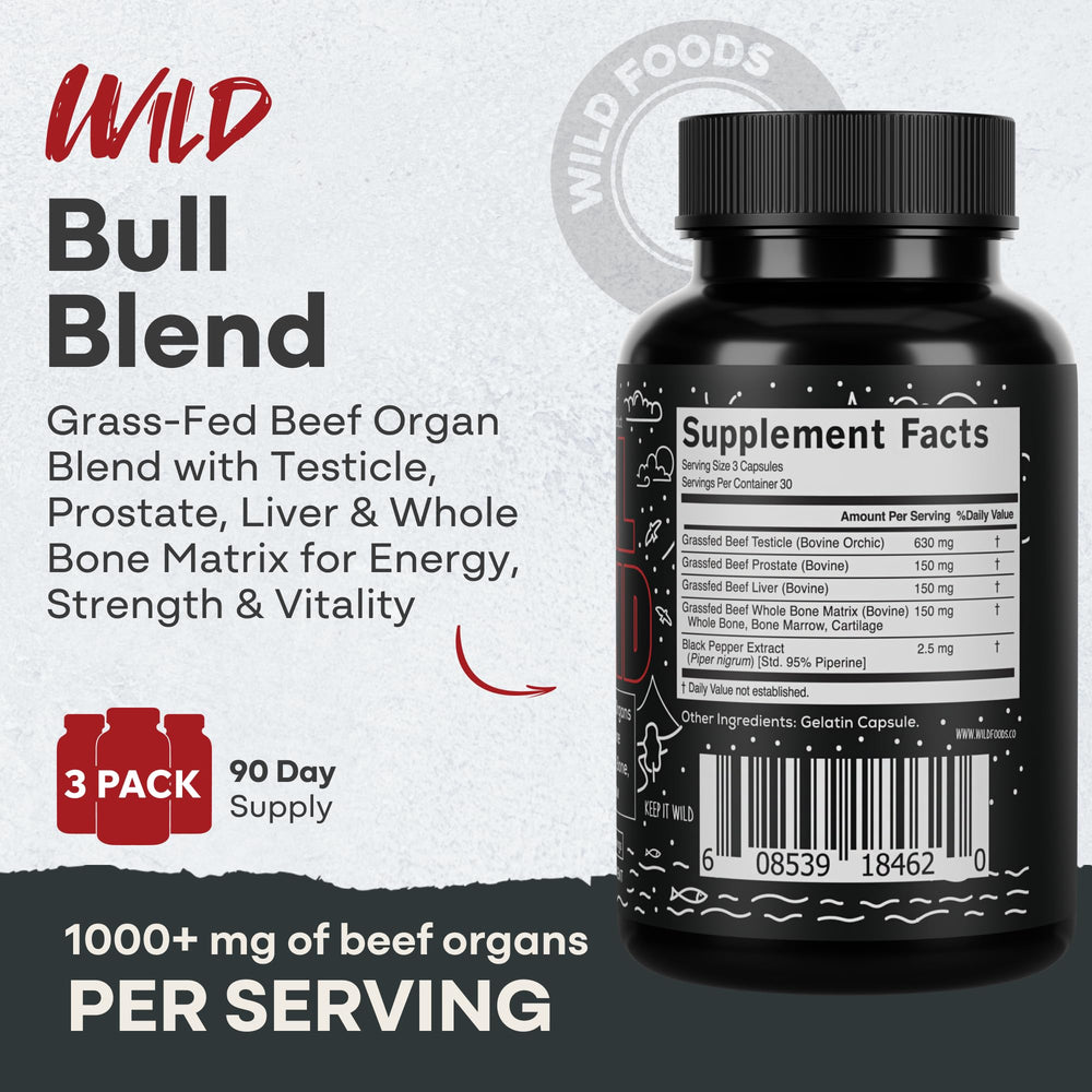 Wild Foods liver capsules close-up for vitamin-rich daily nutrition