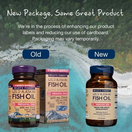 Prenatal and nursing omega-3 support with Wiley's Finest
