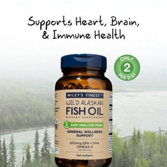 Wiley's Finest wild Alaskan fish oil label featuring MSC sustainable sourcing.