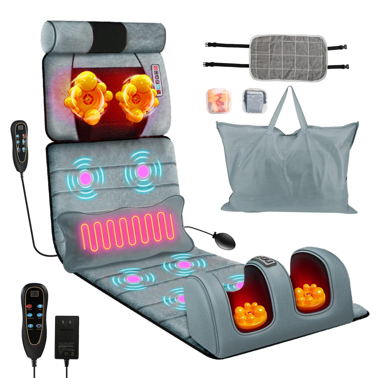 Wilytyres full-body massage mat with heat targets back and legs for relaxation.