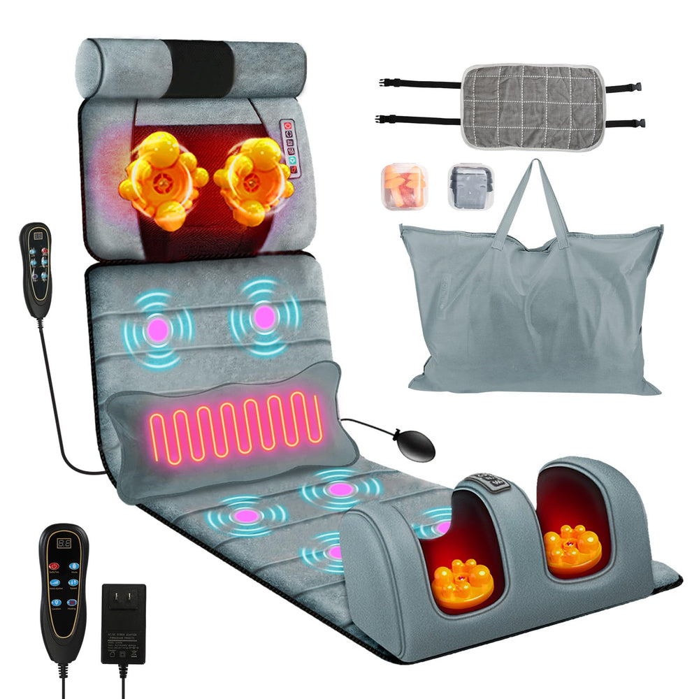Wilytyres full-body massage mat with heat targets back and legs for relaxation.