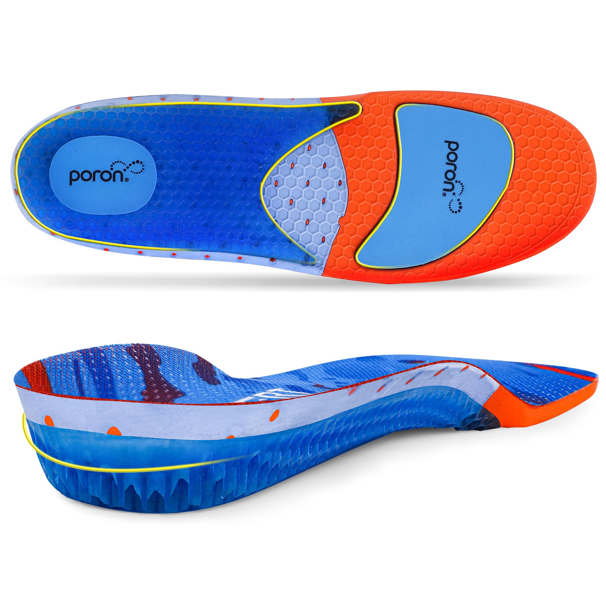 WIMSSERT Gel Work Boots Insoles show honeycomb gel layer for cushioned steps and shock absorption.
