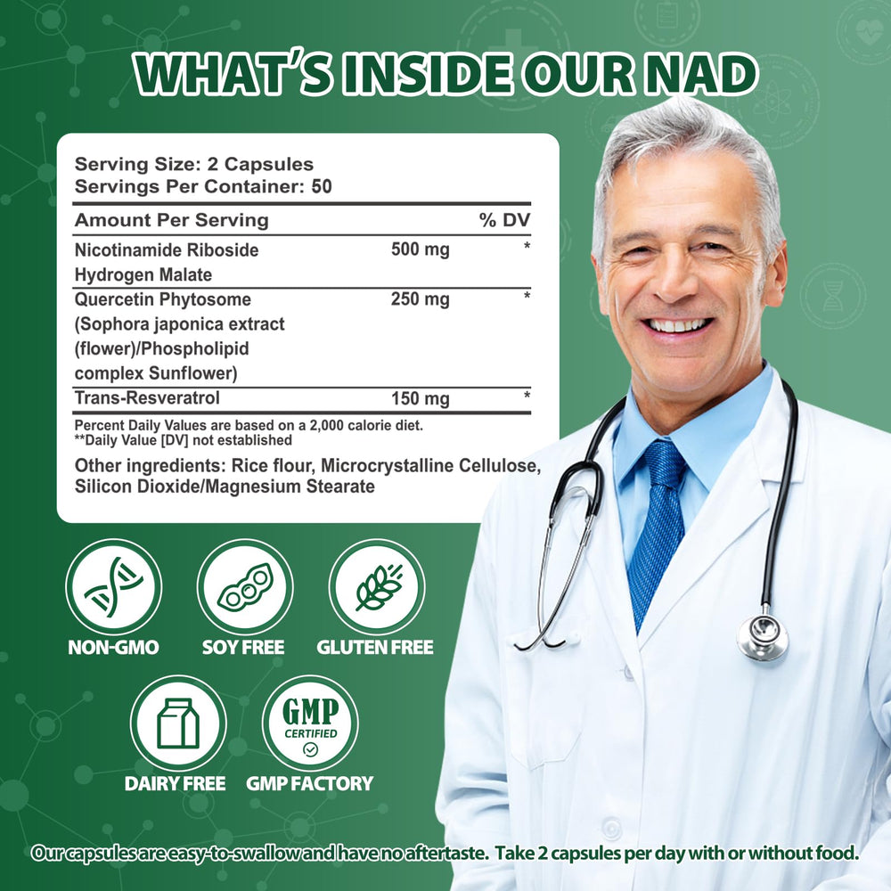 Windboss Liposomal NAD+ label shows NR and Resveratrol synergy.