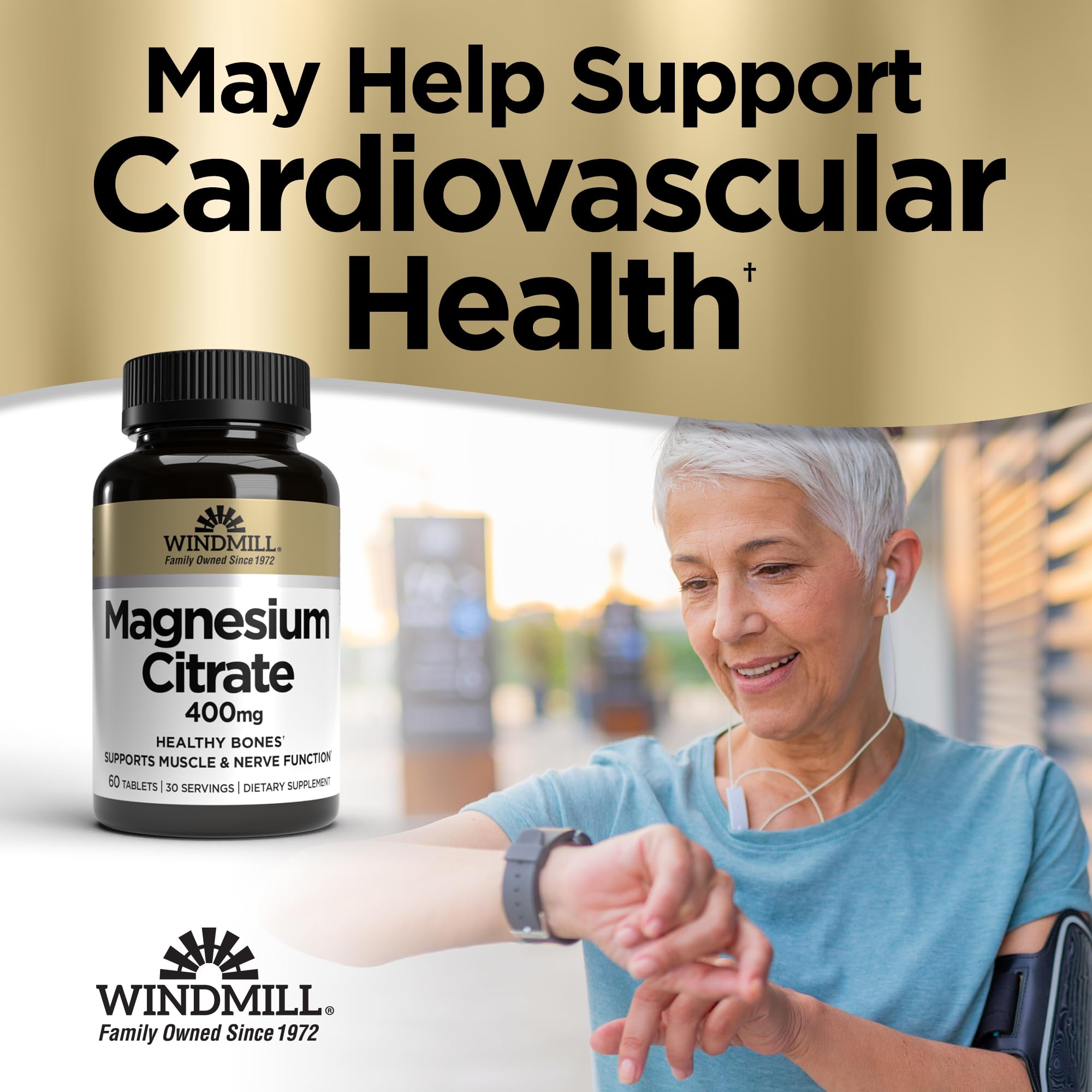Windmill Magnesium Citrate label close-up highlights vegan and gluten-free claims