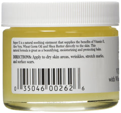 Windmill Marketing Vitamin E Ointment 2oz tube, back view, rich moisturization with wheat germ oil.