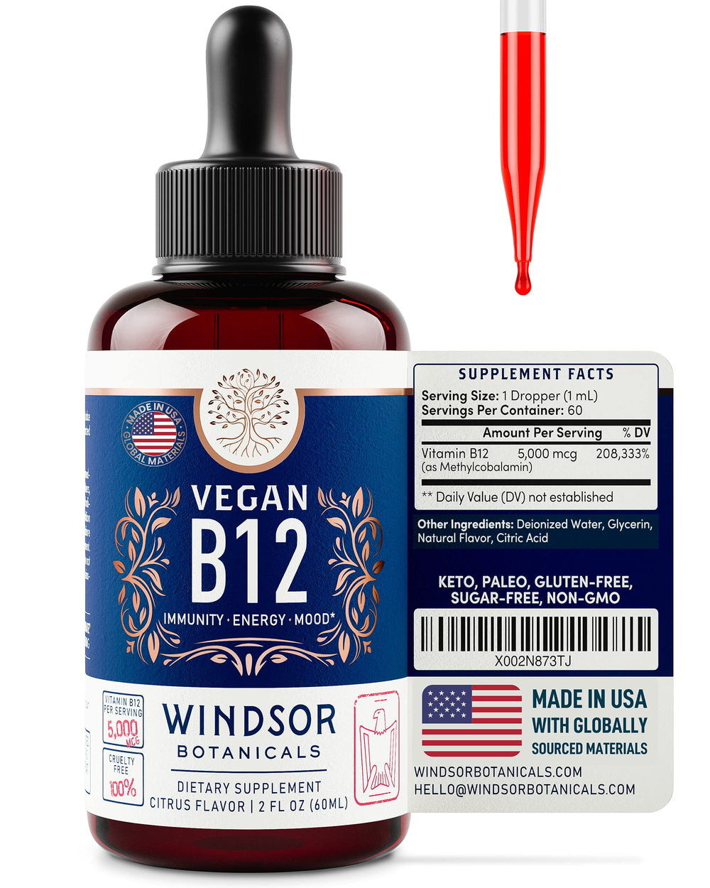 Windsor Botanicals 2oz bottle ready for travel