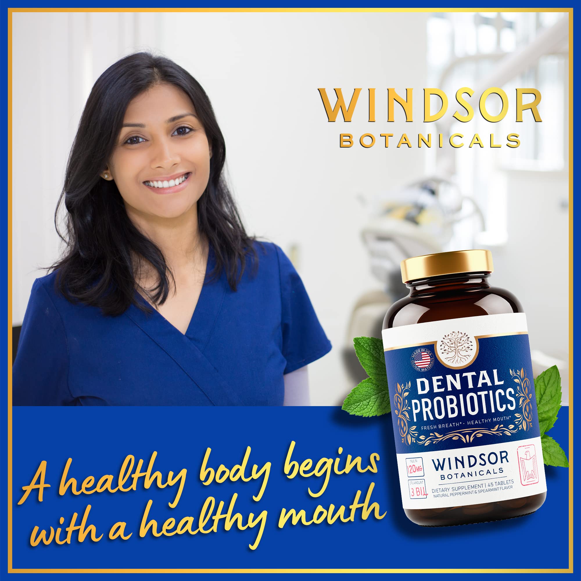 WINDSOR BOTANICALS 3bn CFU bacteria balance image promoting healthier gums