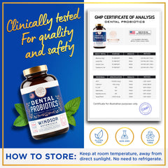 WINDSOR BOTANICALS breath-freshening-probiotic mint chewables for fresh breath on the go