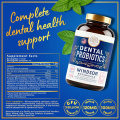 WINDSOR BOTANICALS dental-probiotic-mint-tablets with refreshing flavor for daily use