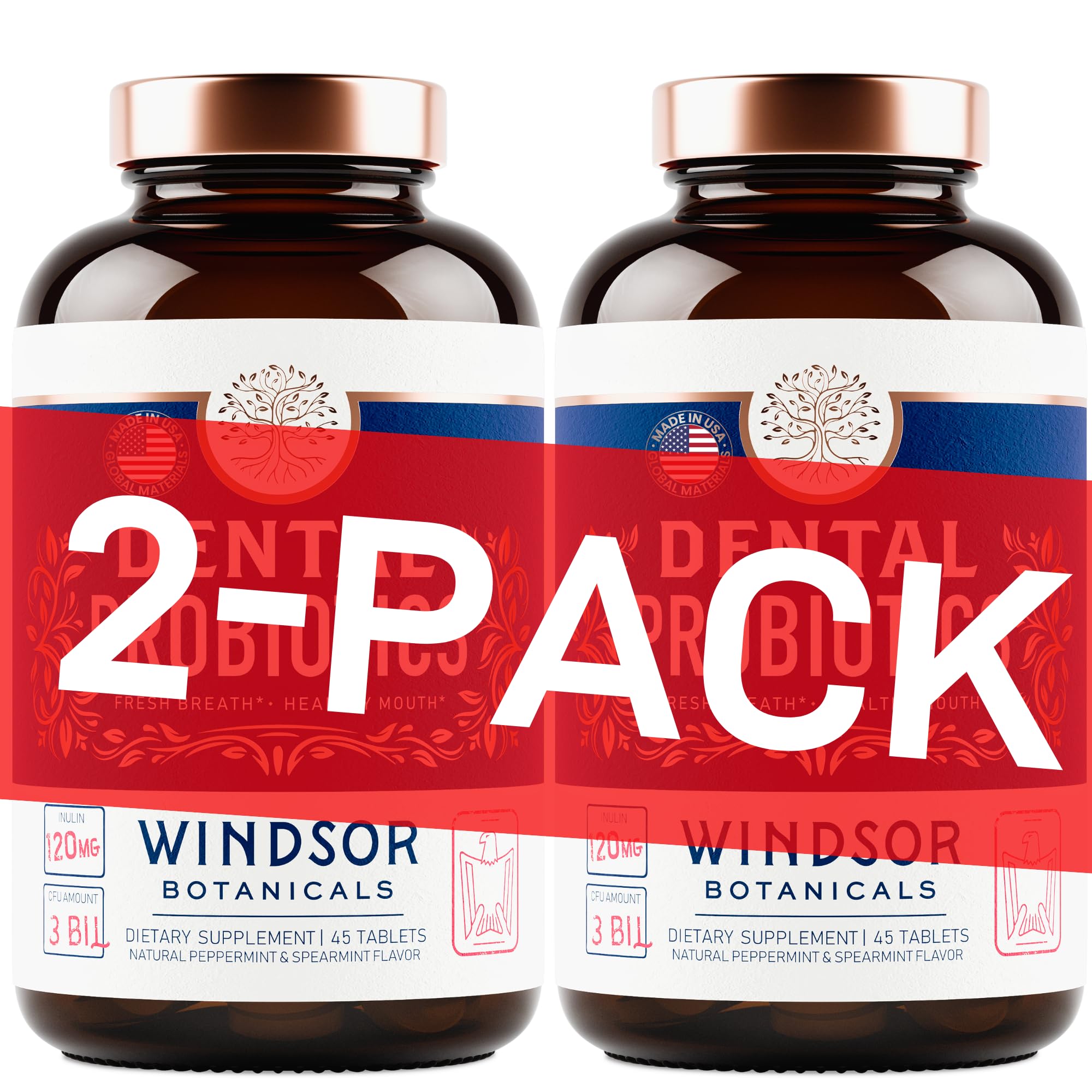 WINDSOR BOTANICALS oral-probiotics-teeth-gums tablets promoting balanced oral bacteria