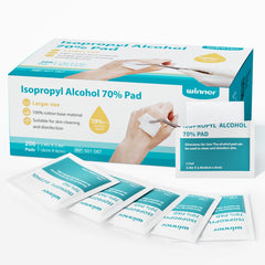 Winner alcohol pads box 200-count packaging for first aid use.