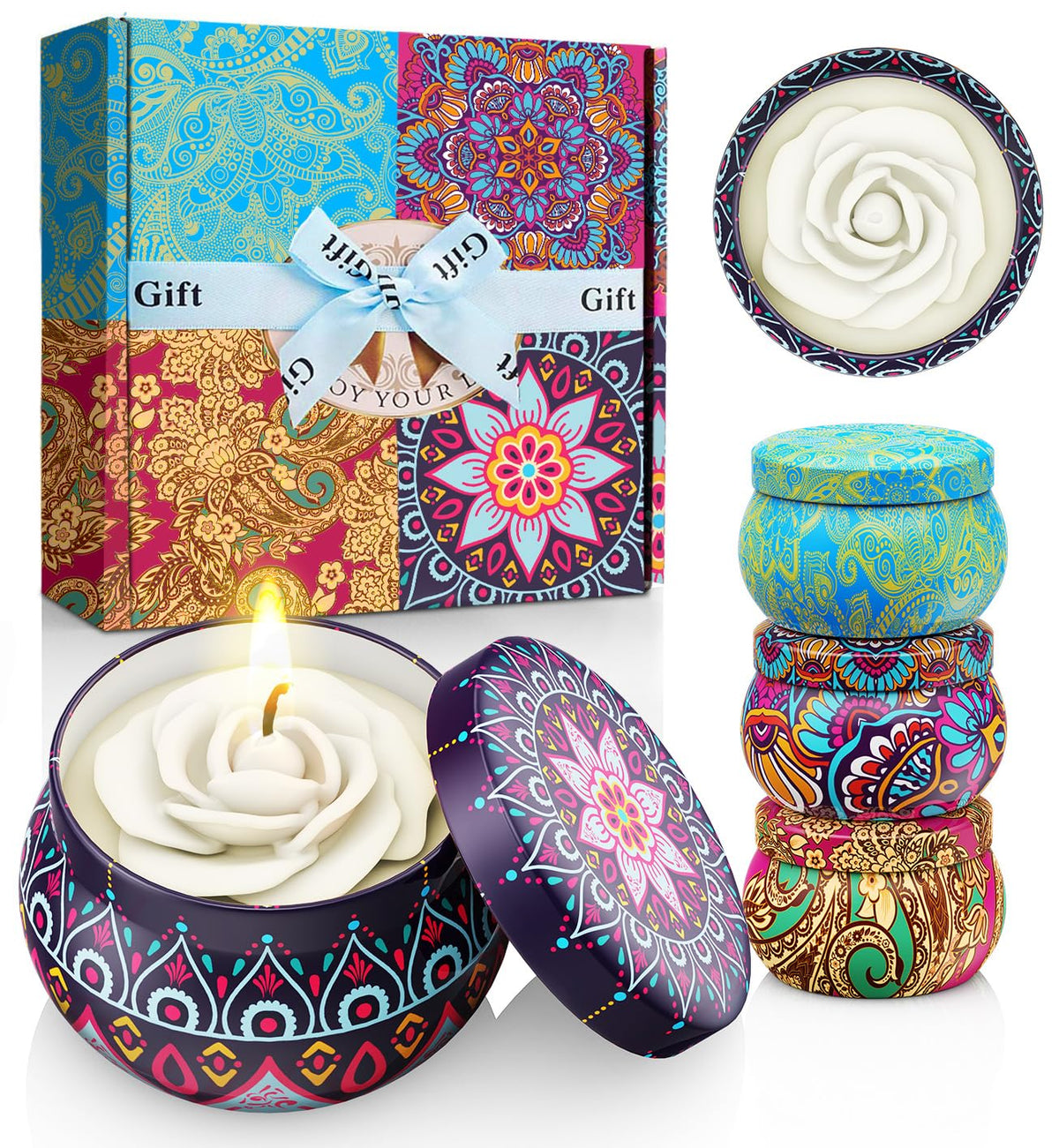 WINTERCRUSH Rose candle for a soothing floral ambiance in living spaces.