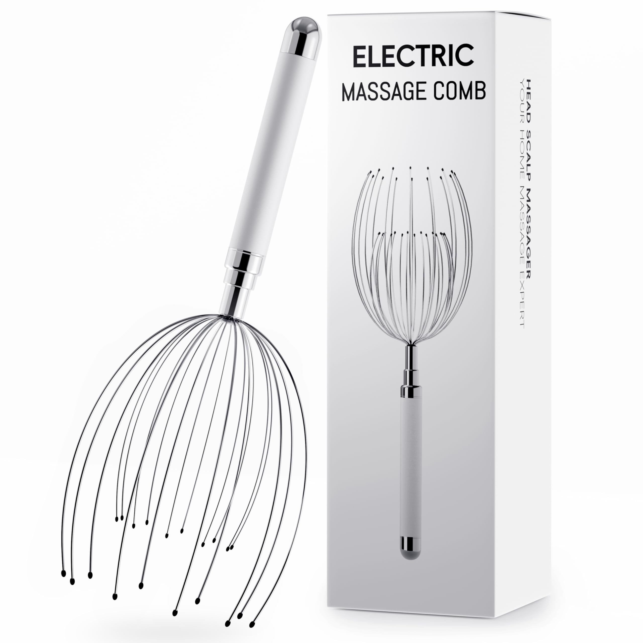 Winyoung head massager with 20 fingers close-up showing thorough scalp relaxation