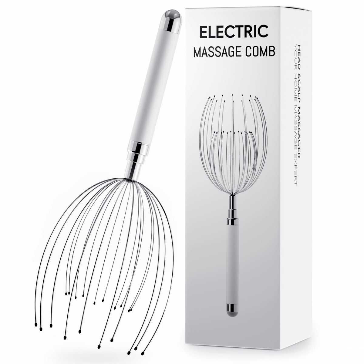 Winyoung head massager with 20 fingers close-up showing thorough scalp relaxation