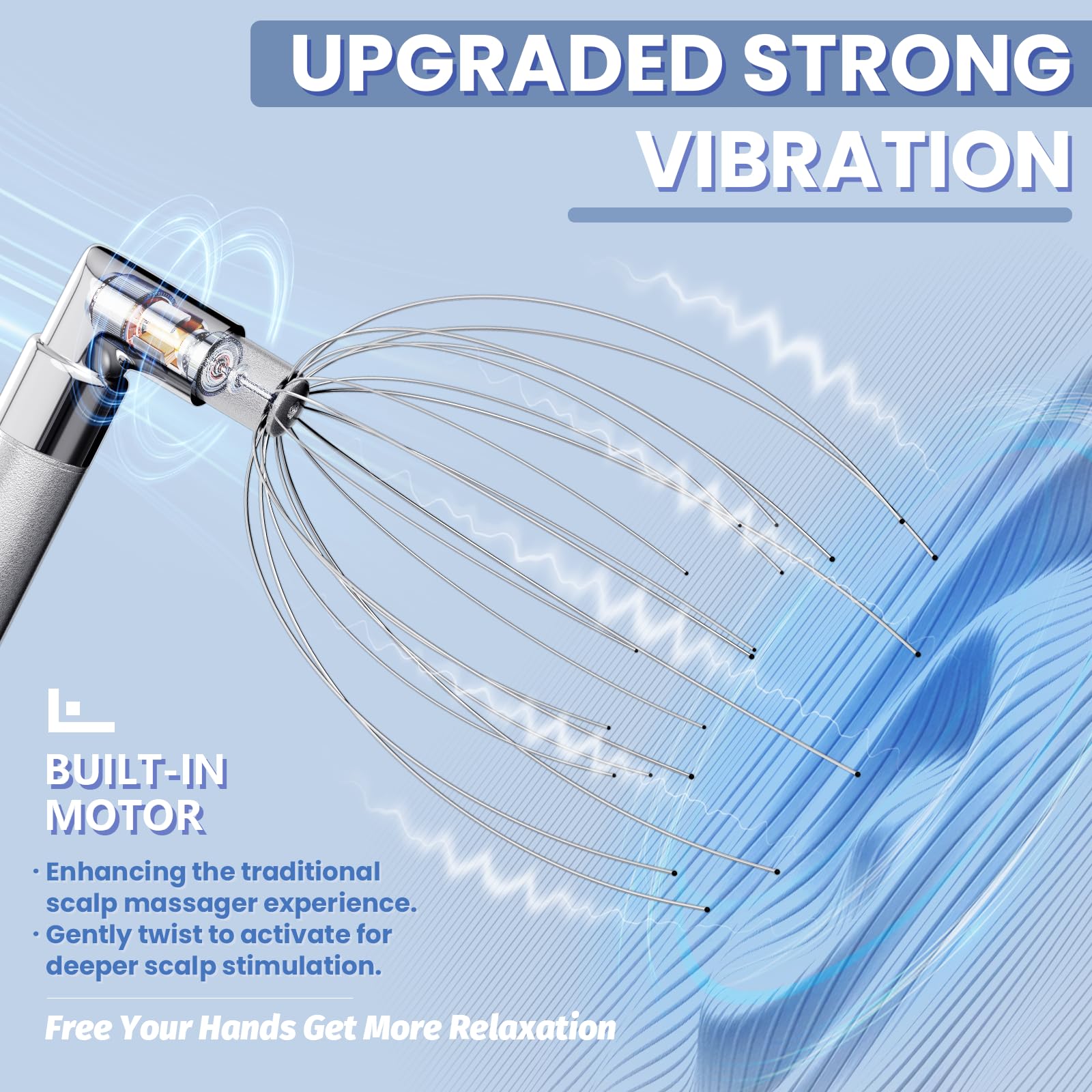 Winyoung head massager delivering 360-degree massage with beads for spa-like relief.