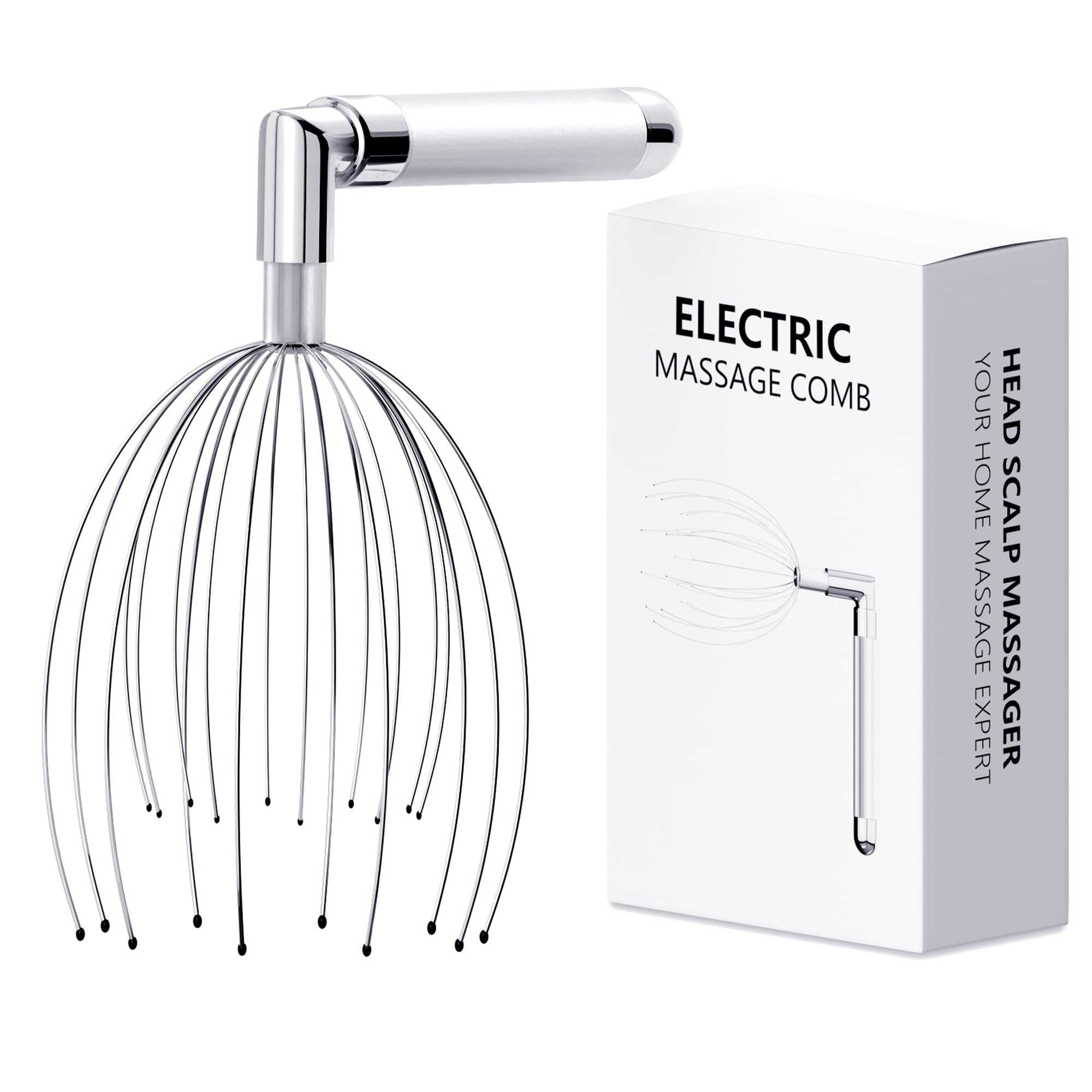 Winyoung head massager with ergonomic L-shape handle for easy reach and relaxing use.