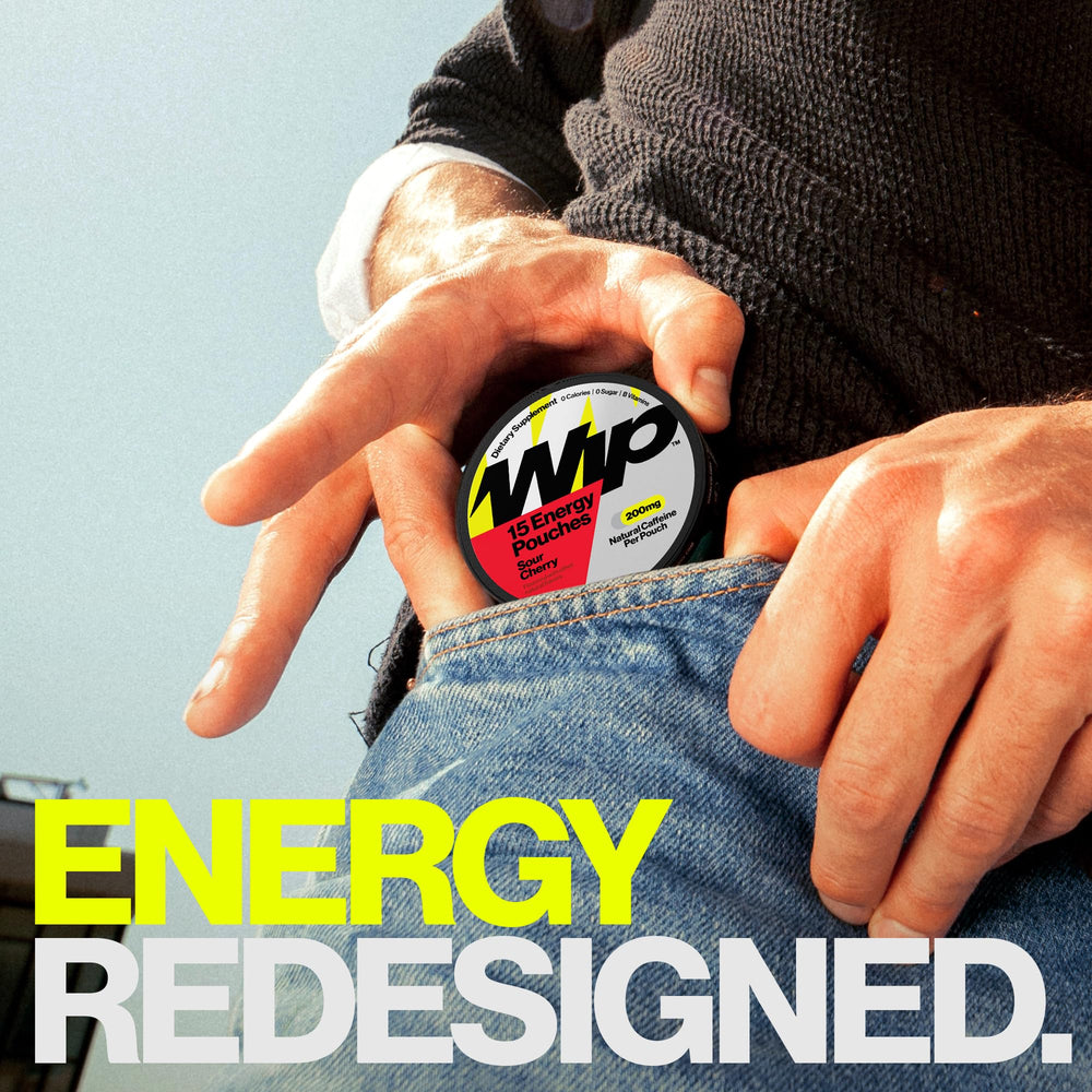 Active scene using Wip Energy Pouches during workout or drive.