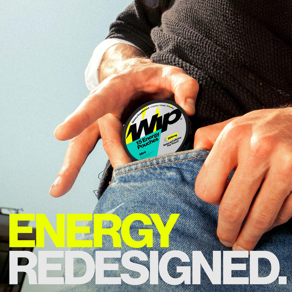 Wip Energy Pouches refreshing mint flavor enhances everyday energy.