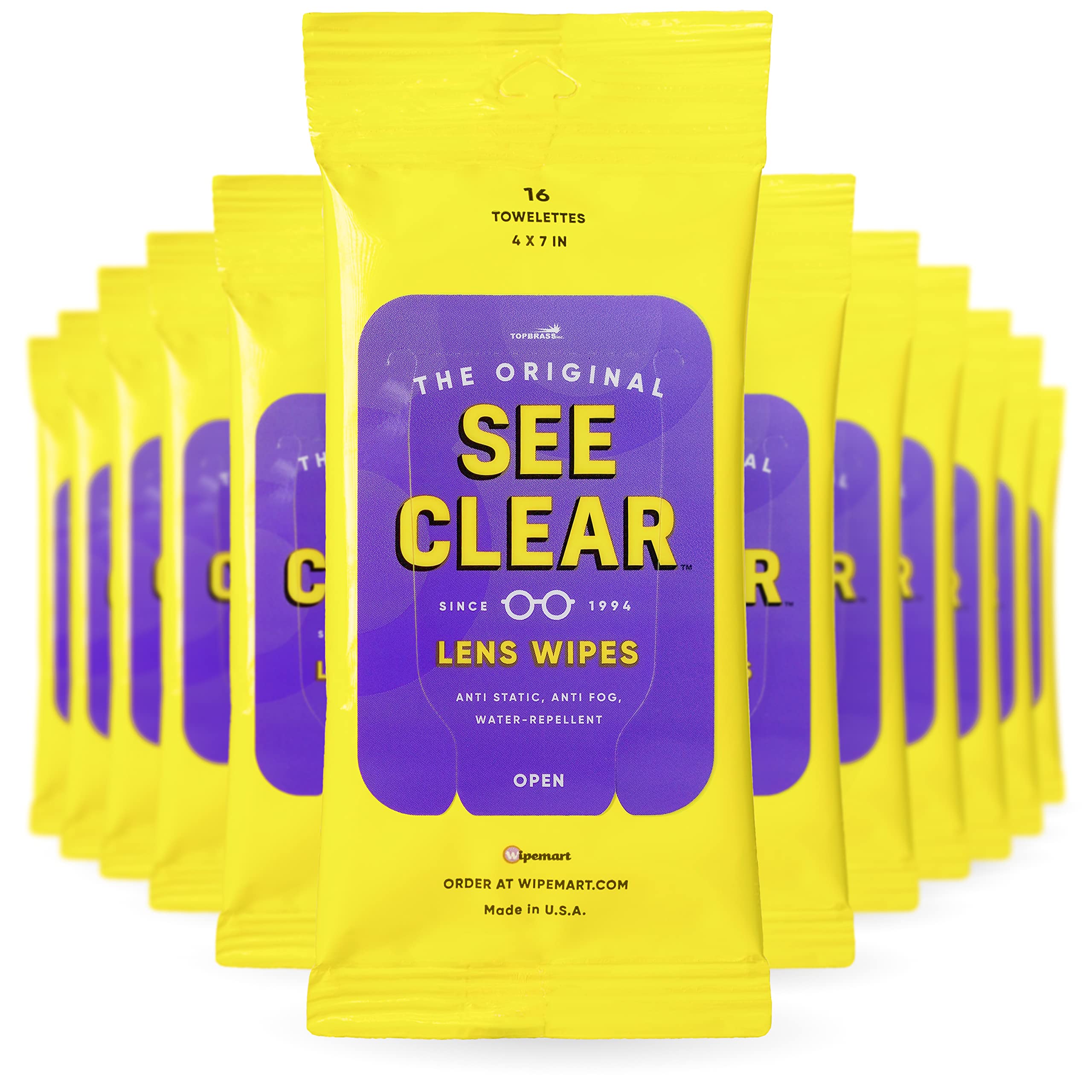 Wipemart See Clear bottle of wipes keeps lenses spotless for on-the-go cleaning
