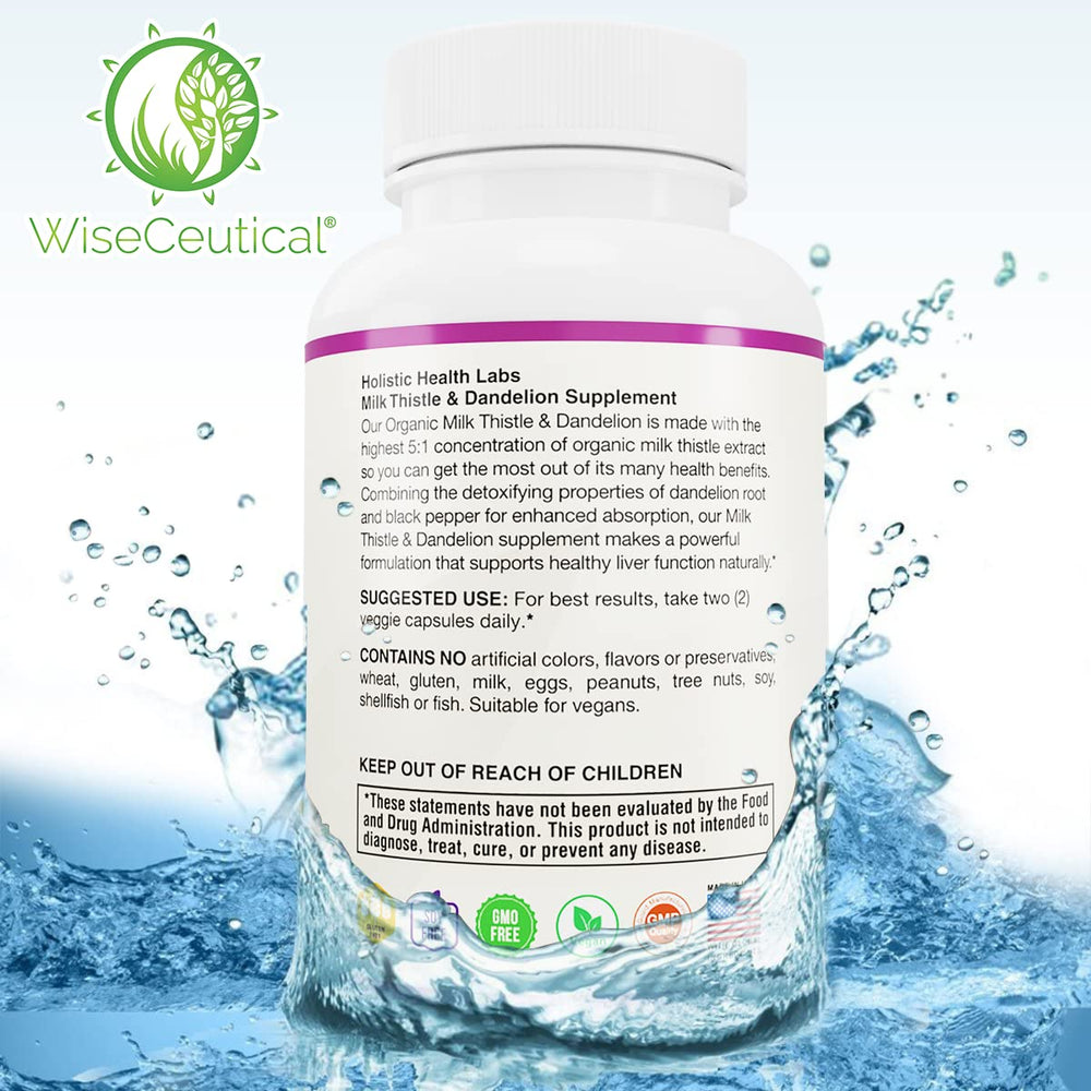 Wiseceutical bottle close-up with cap for easy dispensing