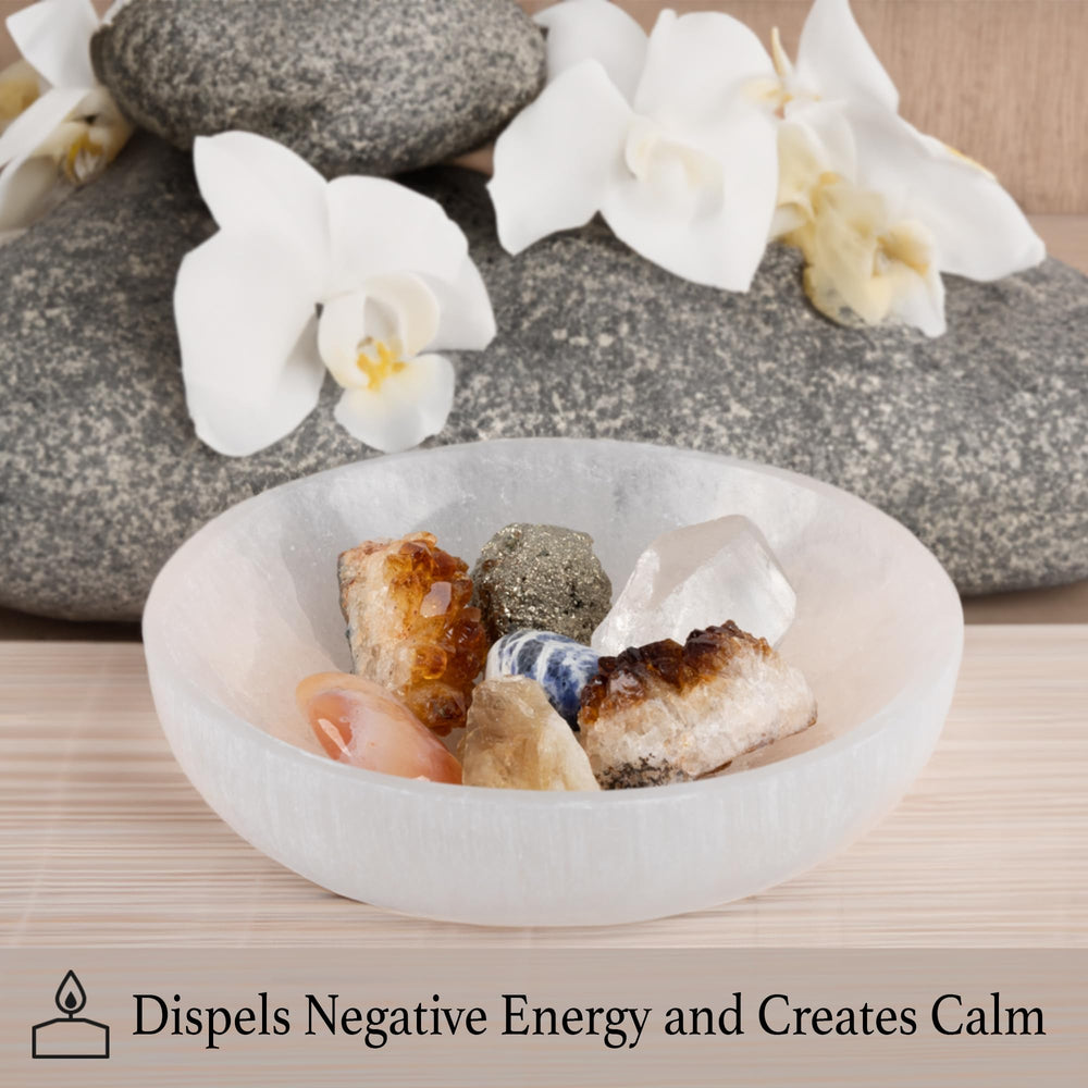 Wish Well selenite bowl decor space adds serenity and elegance.