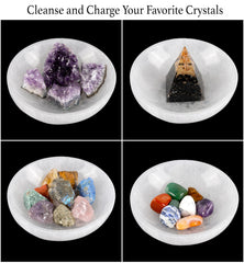 Wish Well selenite bowl front view enhances decor and calm in any space.