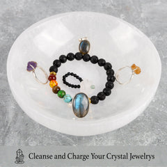 Wish Well selenite bowl smudge bowl enables sage ritual smoke flow.