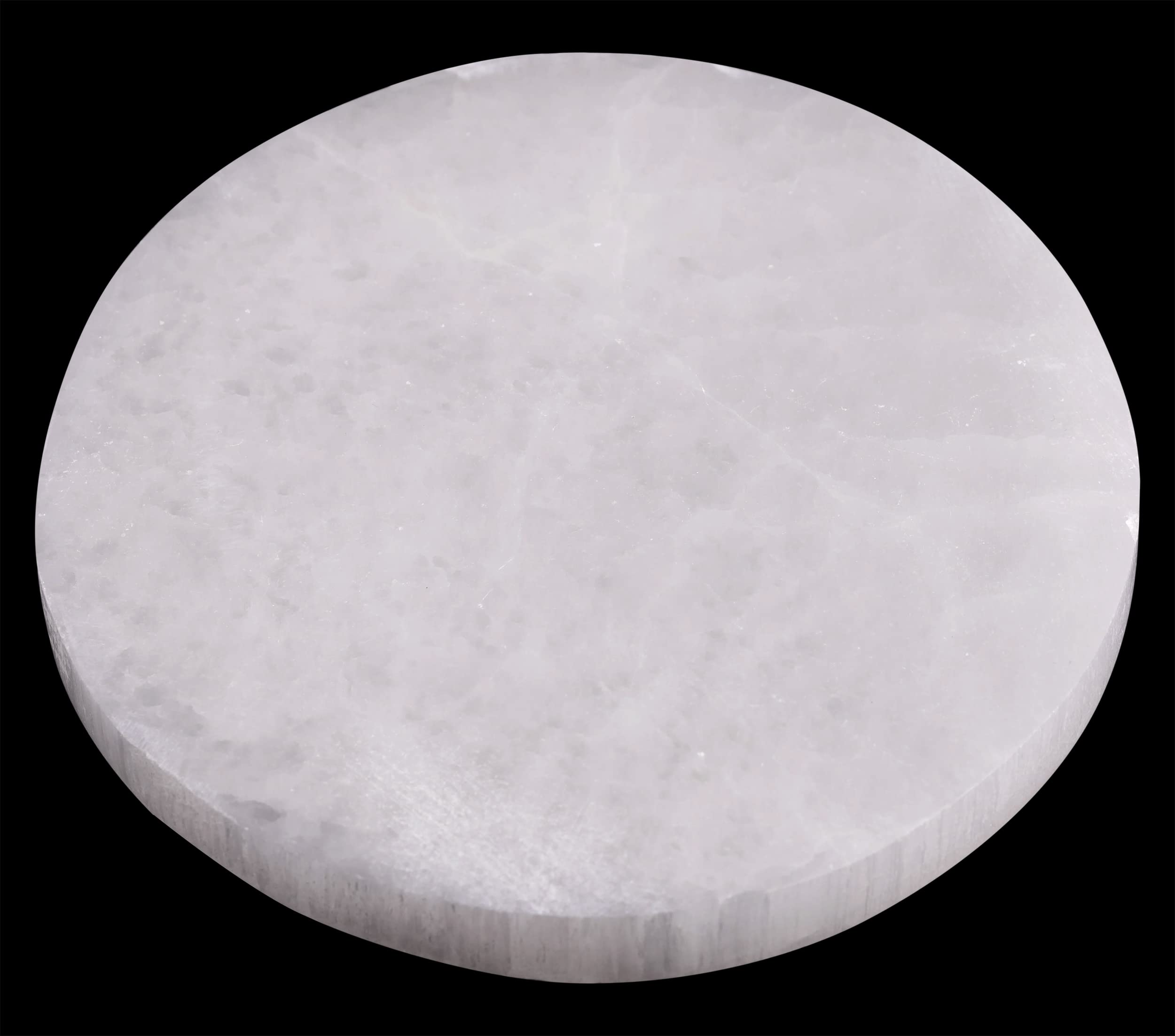 Wish Well selenite plate 6in cleanses and recharges large stones for clear energy.