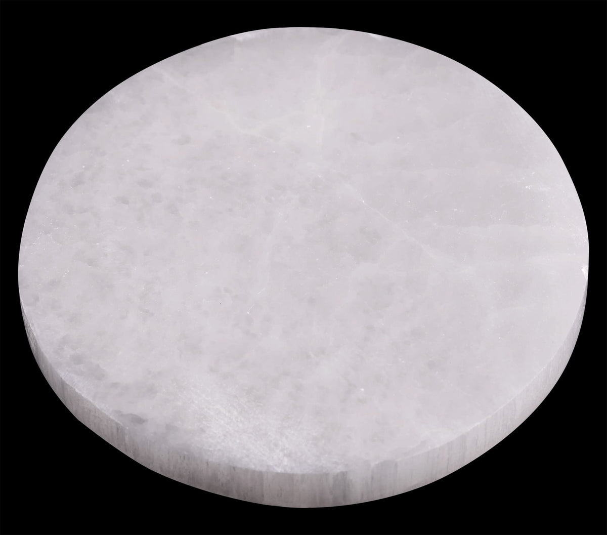 Wish Well selenite plate 6in cleanses and recharges large stones for clear energy.