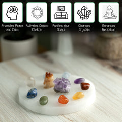 Wish Well selenite plate energy purification helps purify spaces and other crystals.