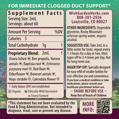 WishGarden Happy Ducts bottle pour showing easy-to-use liquid tincture for quick relief