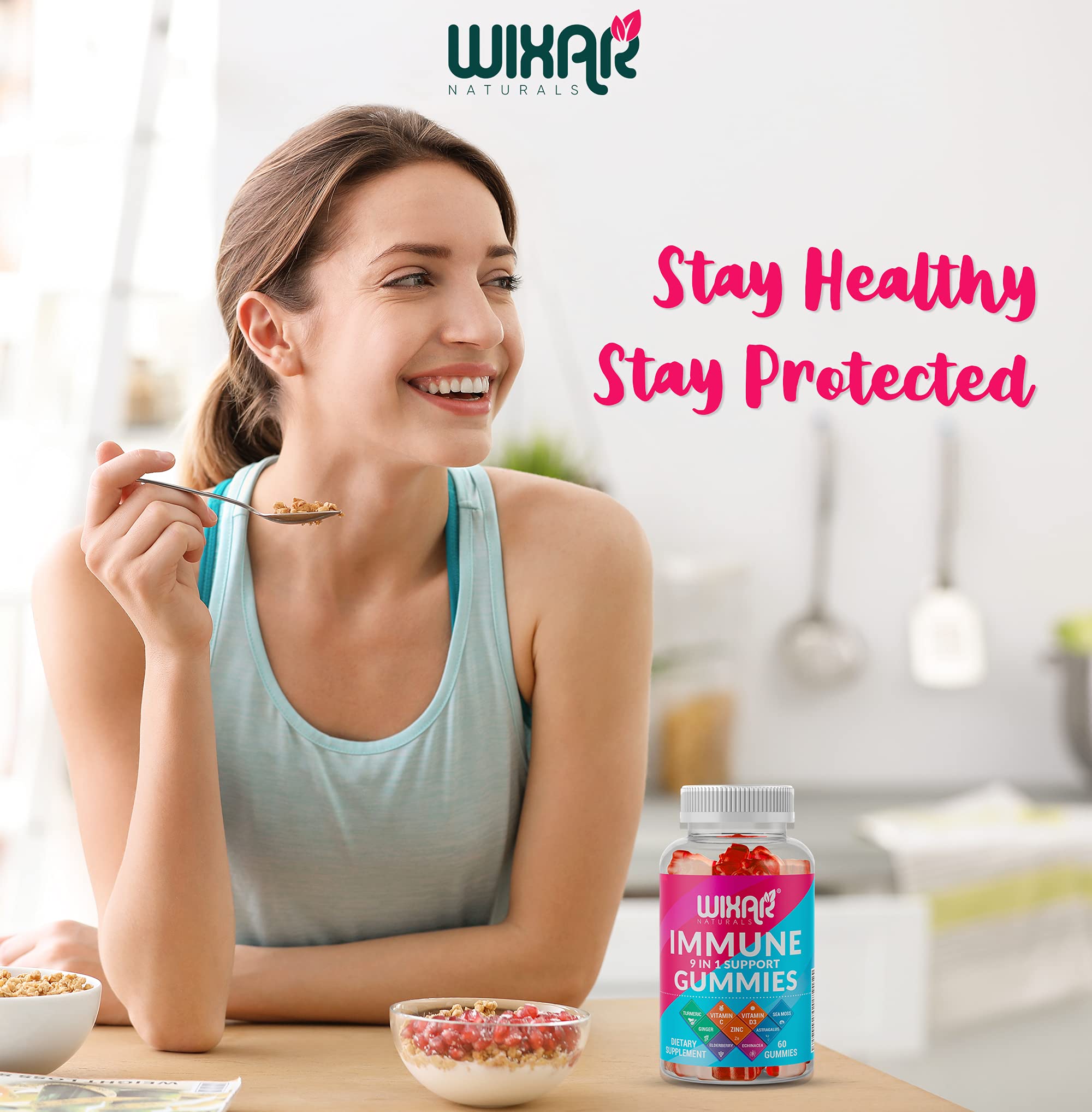 WIXAR NATURALS daily immune routine gummies in berry flavor