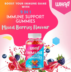 WIXAR NATURALS gummies bursting with berry flavor for daily immune routine