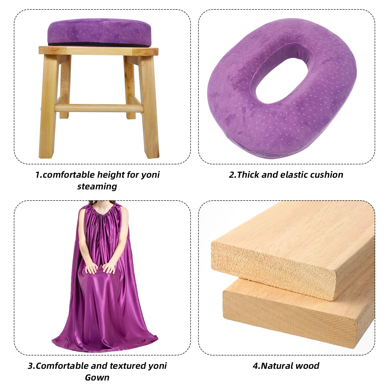WJFORLION Yoni steaming kit chair supporting ergonomic steam therapy.