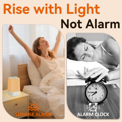 Wkzay sunrise alarm clock controls volume and light for comfort