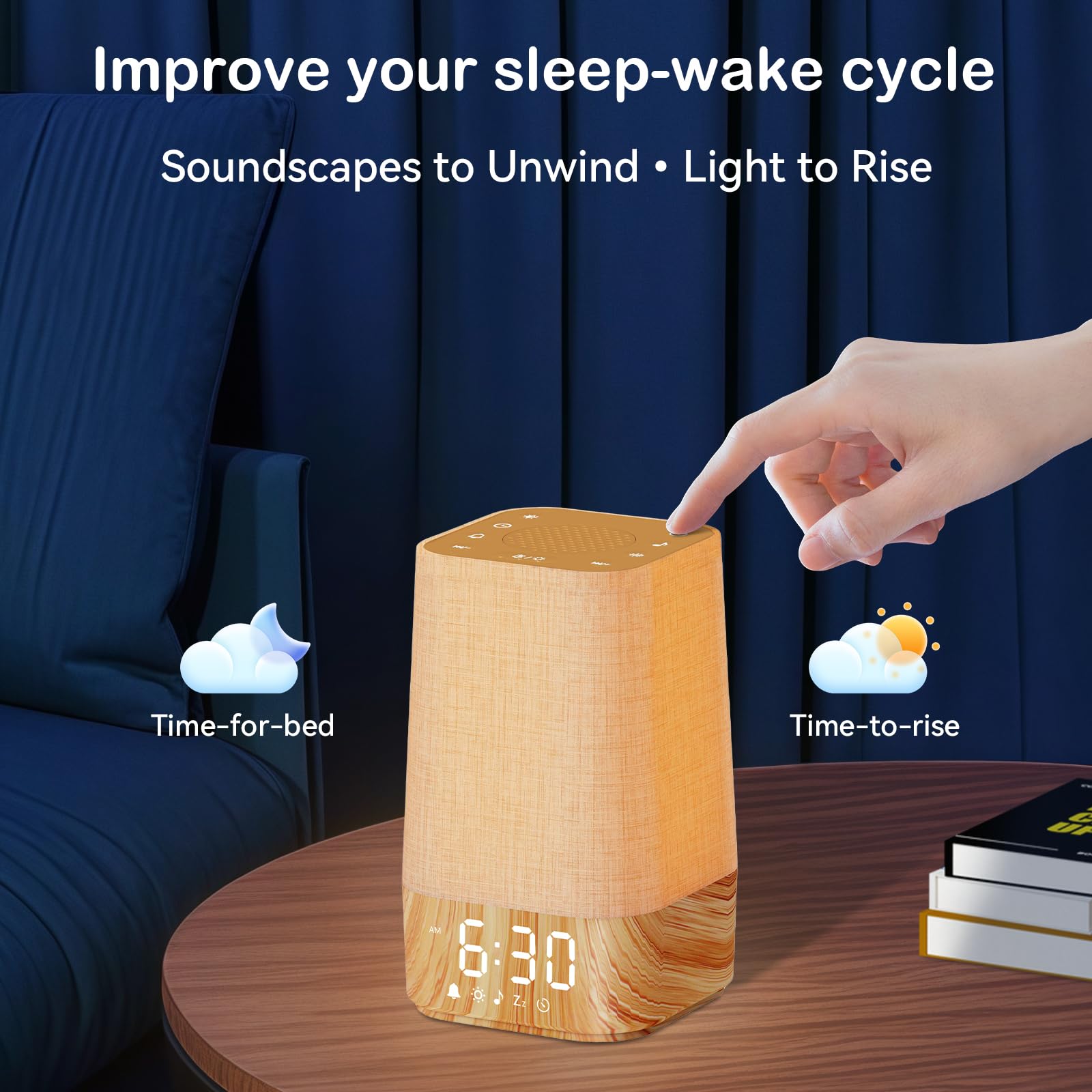 Wkzay Volume control offers customizable wake-up levels.
