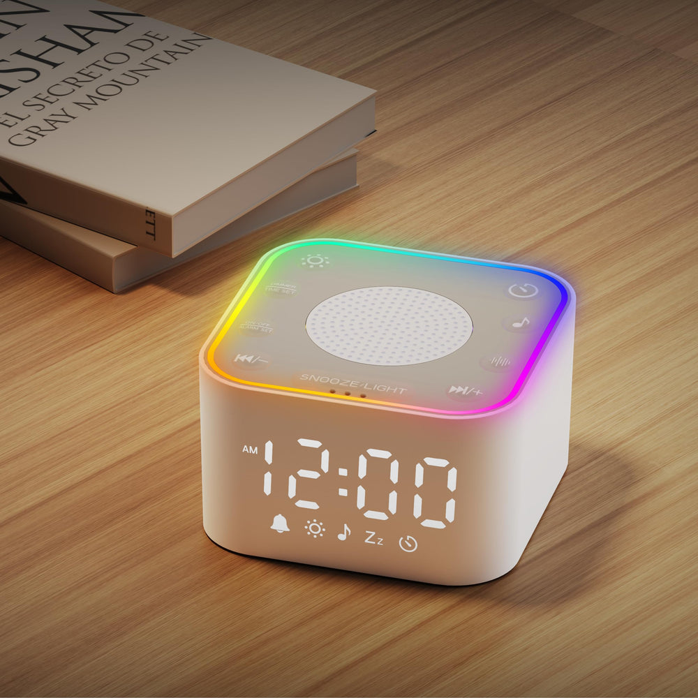 Wkzay white noise machine front view in compact design for better sleep.