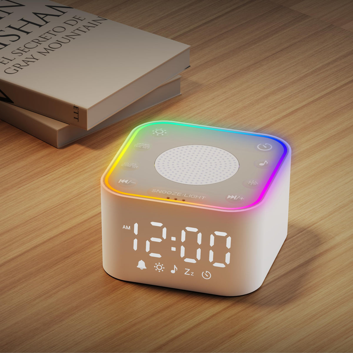 Wkzay white noise machine front view in compact design for better sleep.