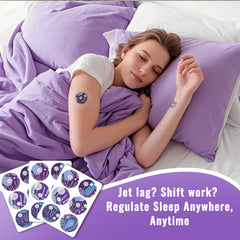 WLTHO Deep Sleep Patches close-up shows hypoallergenic adhesive and easy removal.