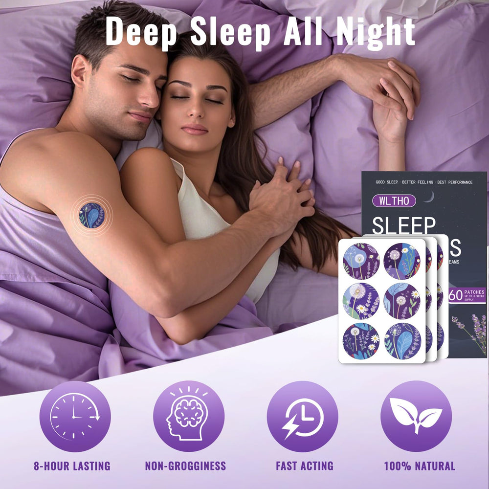 WLTHO Deep Sleep Patches strip applied to the wrist for quick, discreet sleep aid.