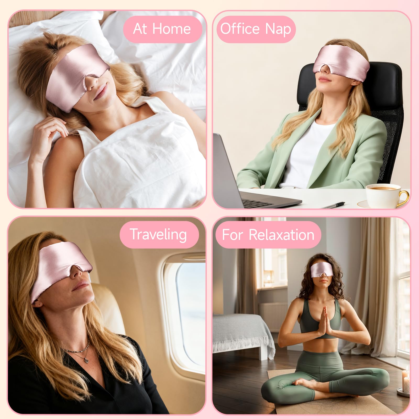WM Western Miracle Silk Sleep Mask ideal for side sleepers