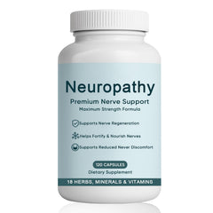 WNOHIQ NerveBright bottle for targeted nerve support in hands and feet.