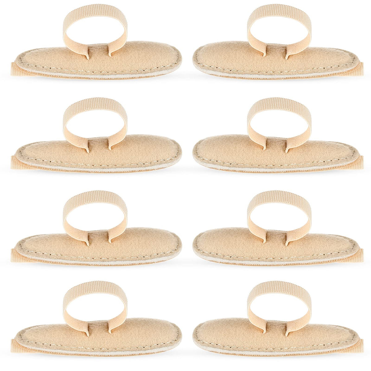 Woanger hammer toe cushion left beige closeup showing comfort and support.