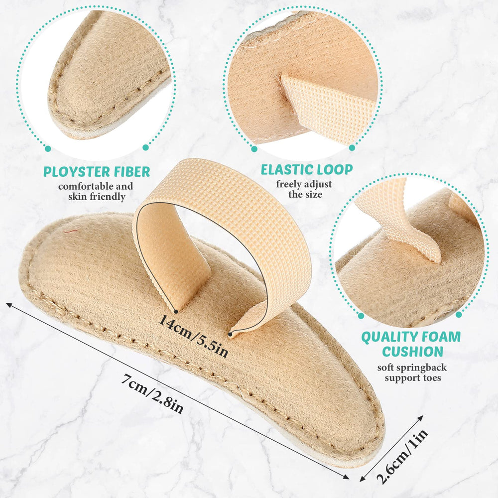 Woanger hammer toe cushion right beige closeup demonstrates ergonomic fit.