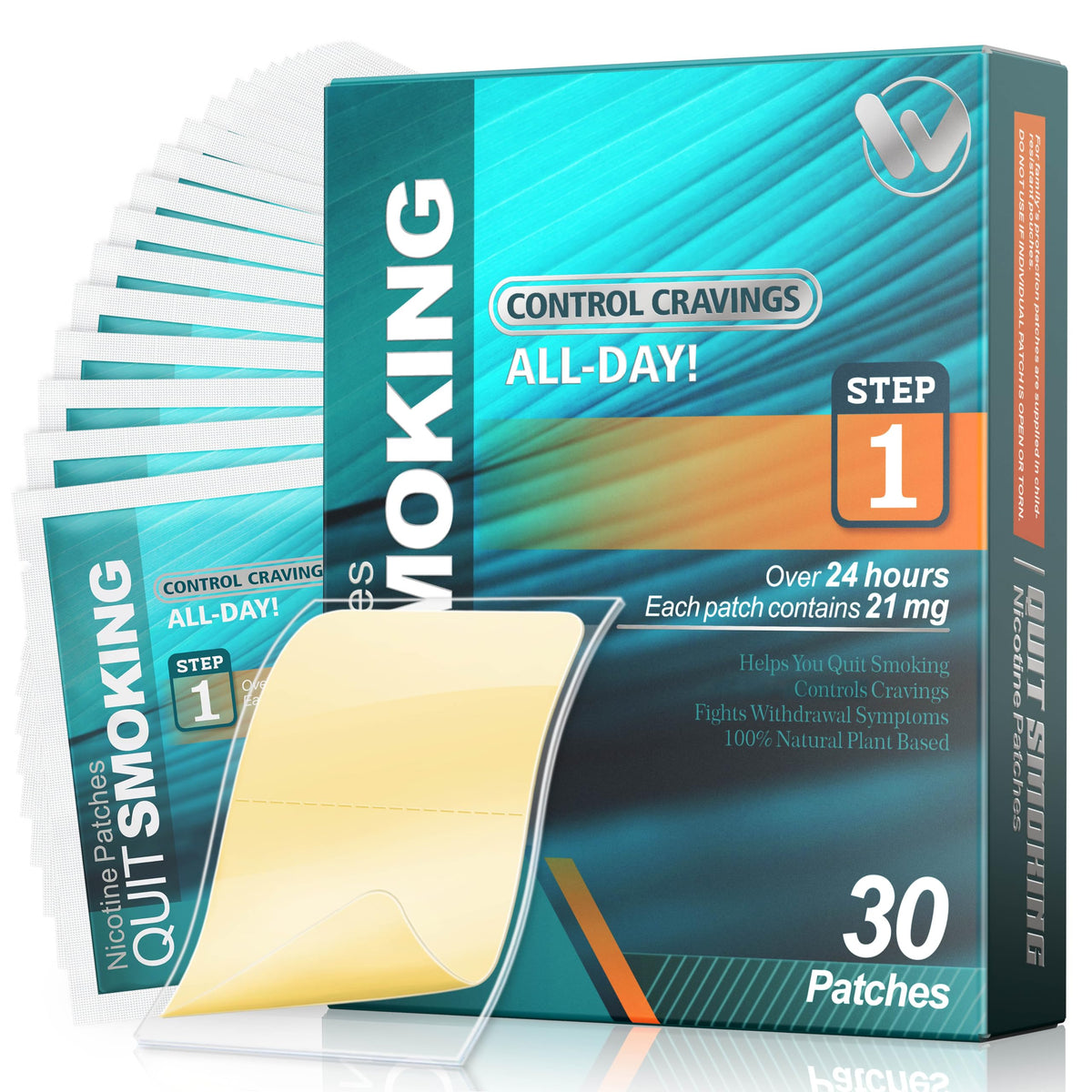 WOFANLI Patch Step 1 in box, ready to support your quit plan.