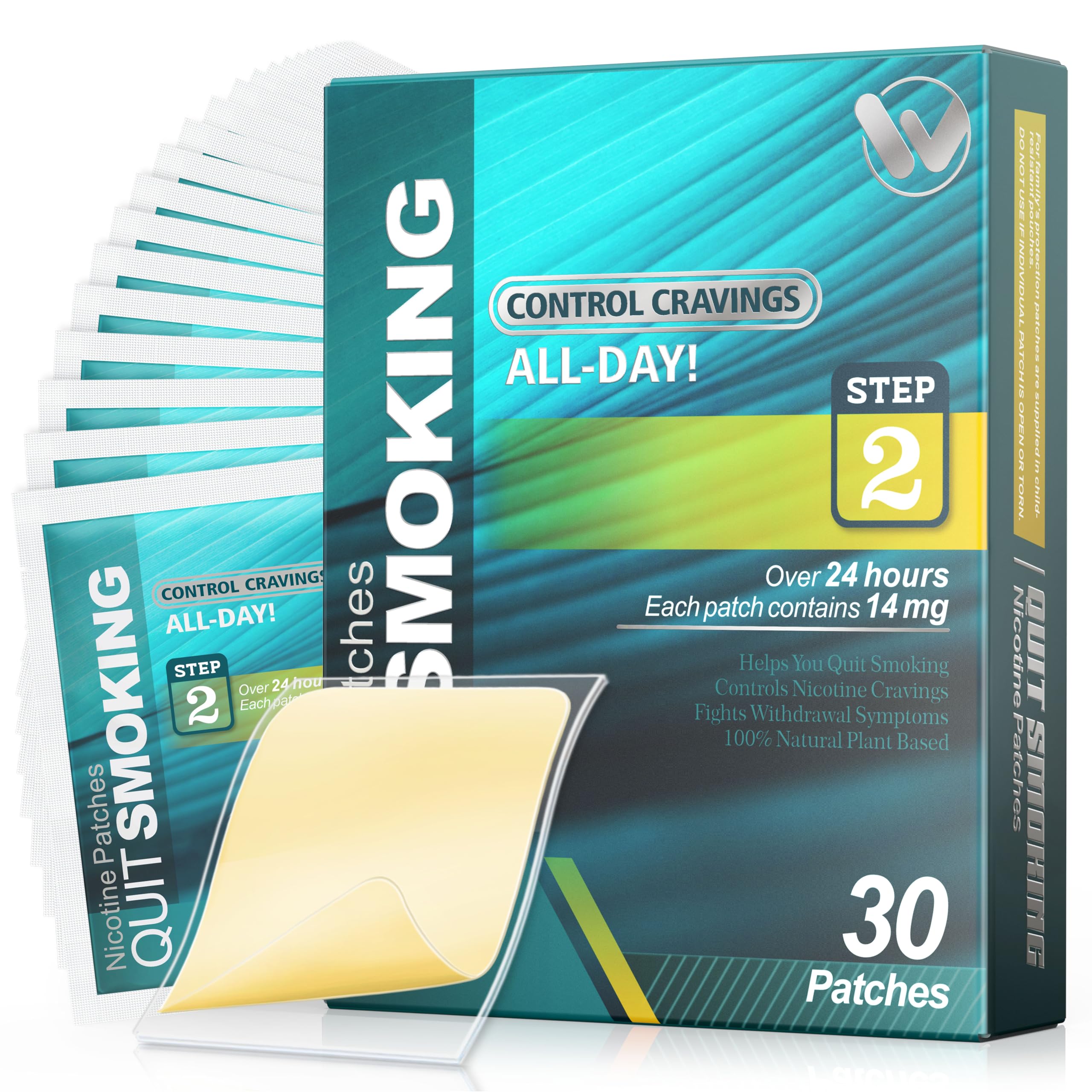 WOFANLI nicotine patches Step 2 pack of 30 patches for gradual quitting support.