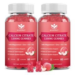 WOGORGT Calcium Citrate 1200mg bottle for daily bone support in a chewable form.