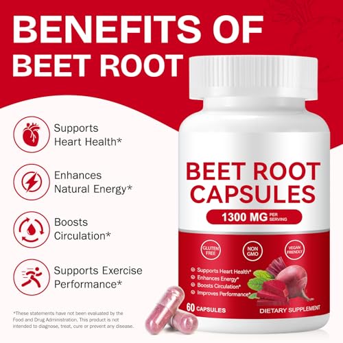 WOJBALMN Beet Root Capsules bottle pouring for convenient daily use.