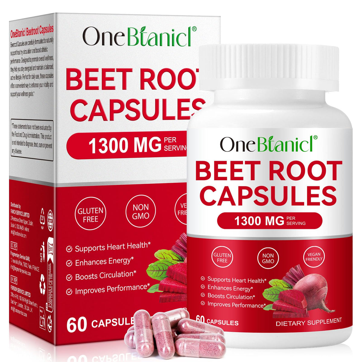 WOJBALMN Beet Root Capsules packaging close-up for daily heart support.