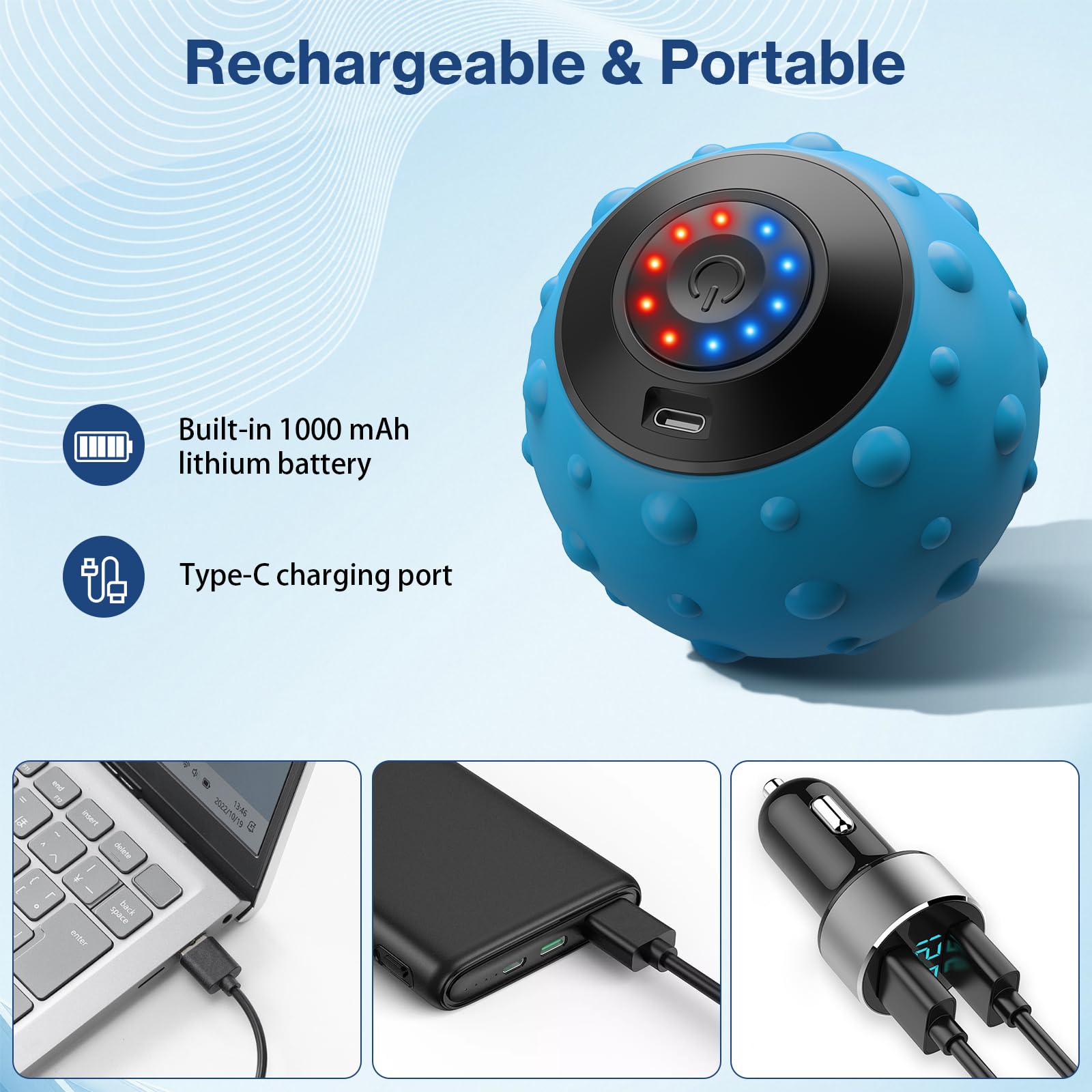 Portable Wolady massage ball designed for at-home, office, or studio use.